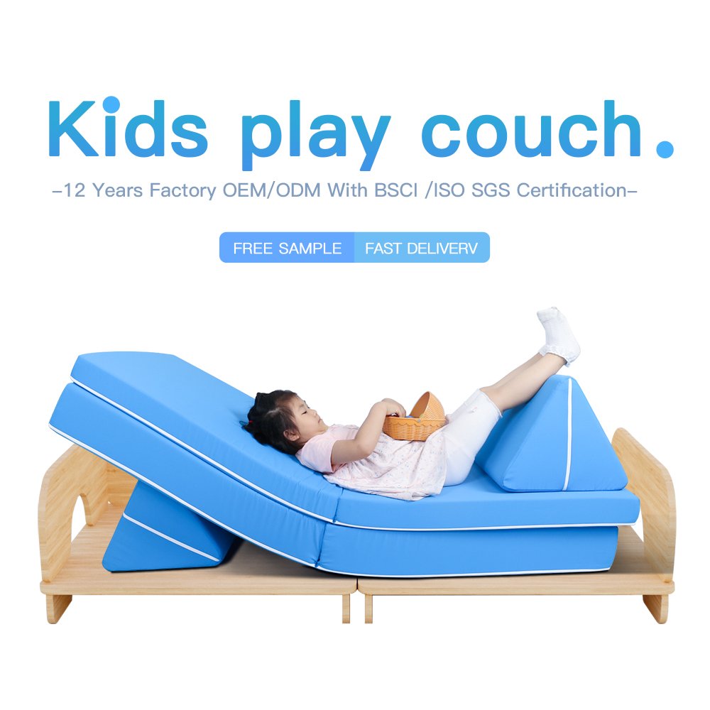 SAIEN Wood Structure Living Room Furniture Wood Frame Sofa Free Combination Children's Educational Toy Play Couch