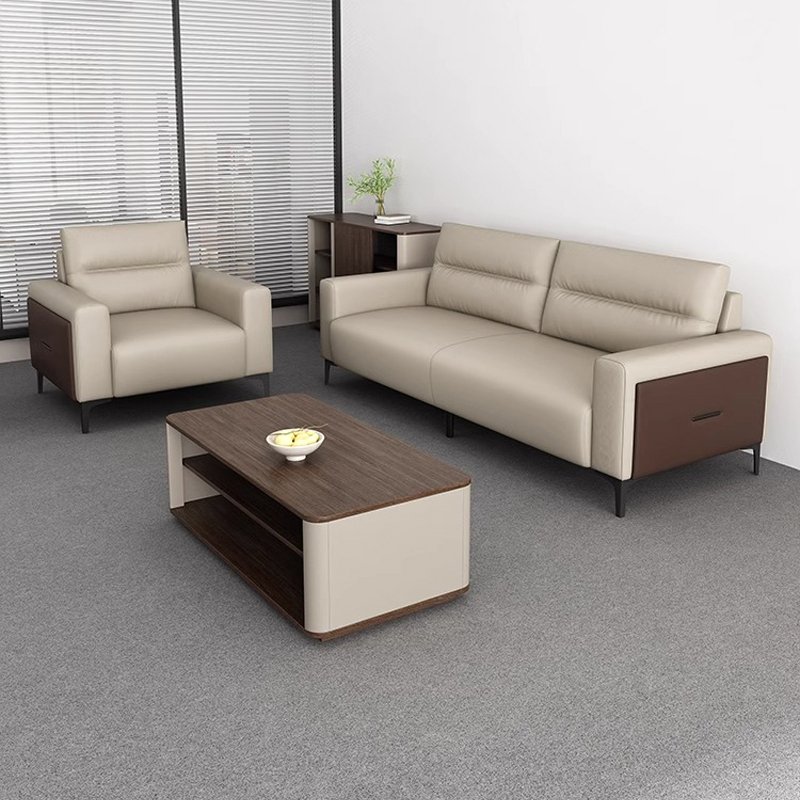 Modern Nordic 2-Seater Leather Office Sofa Set Modular European Style for Hotels Schools Workshops Home & Commercial Reception
