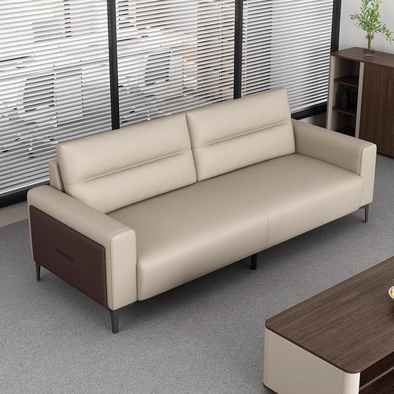 Modern Nordic 2-Seater Leather Office Sofa Set Modular European Style for Hotels Schools Workshops Home & Commercial Reception