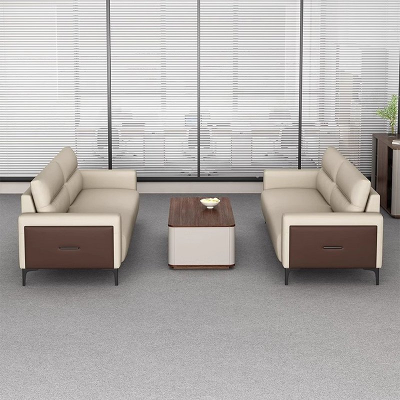 Modern Nordic 2-Seater Leather Office Sofa Set Modular European Style for Hotels Schools Workshops Home & Commercial Reception