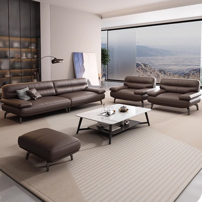 Modern Minimalist Leather Office Sofa for Boss VIP Reception Negotiation for Living Room Hotel School