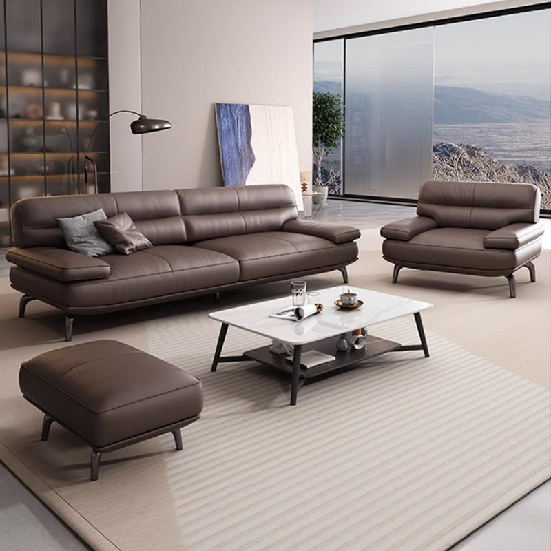 Modern Minimalist Leather Office Sofa for Boss VIP Reception Negotiation for Living Room Hotel School