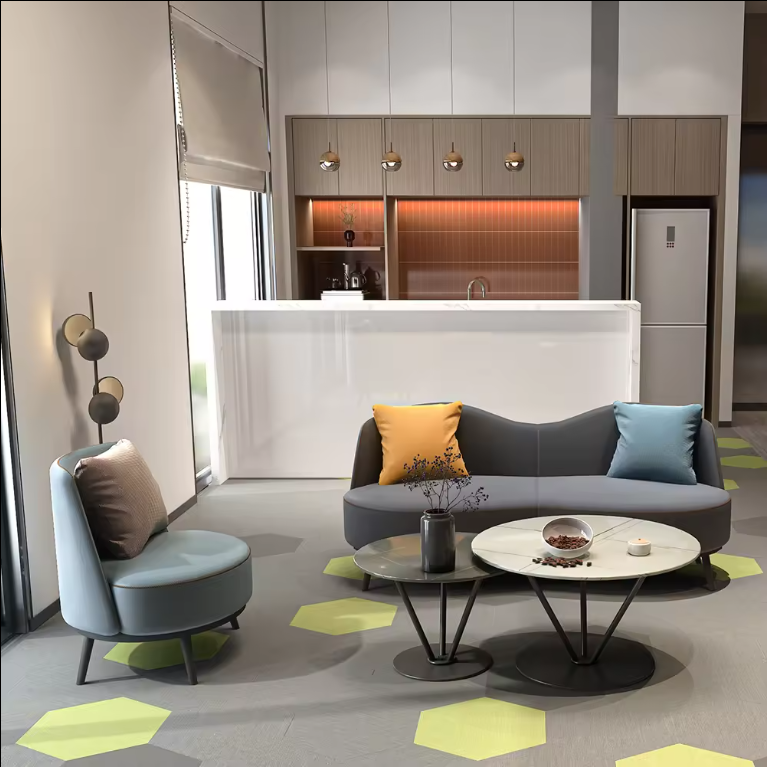Modern Wave Design Sofa Combination Set Home Office Hotel Lobby Sofa leisure couch
