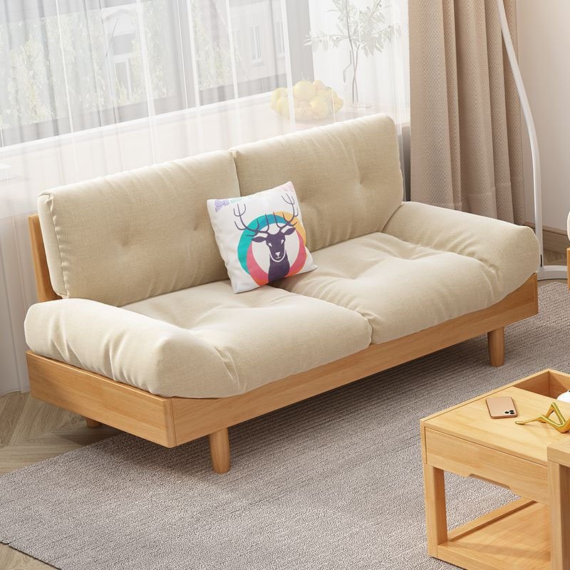 Solid wood cloud fabric sofa Nordic modern simple small family living room household combined sofa