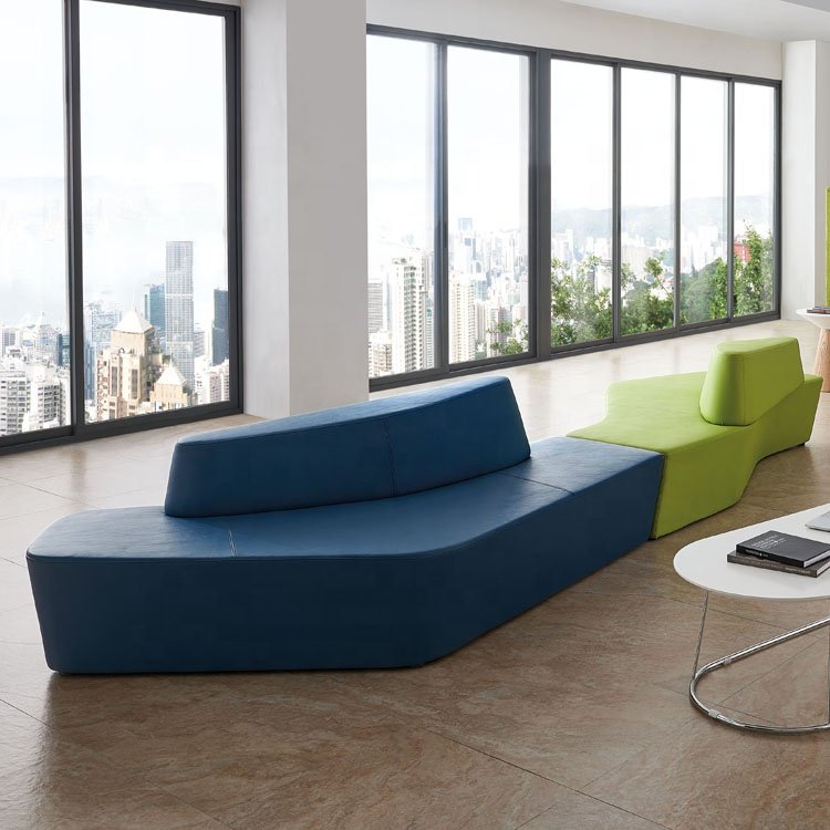 Super Modern Style Office Reception Set Top Grain Genuine Leather Sofa for Living Room School Library PU Material Antique Design