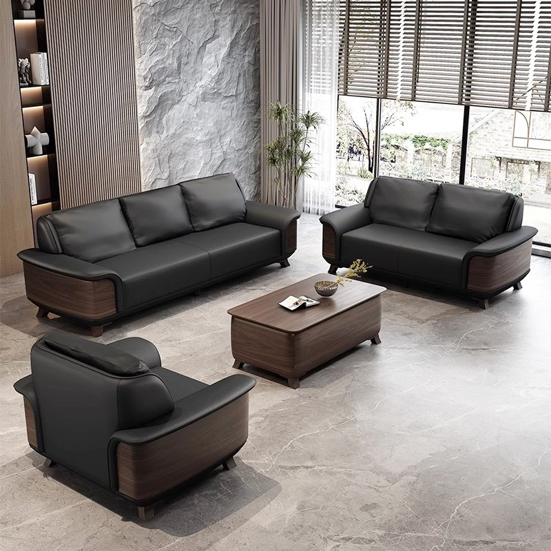 Office Sofa Custom Office Room Leisure 1 1 3 Seater PU Office Commercial Modular Reception Completely Sofa Set