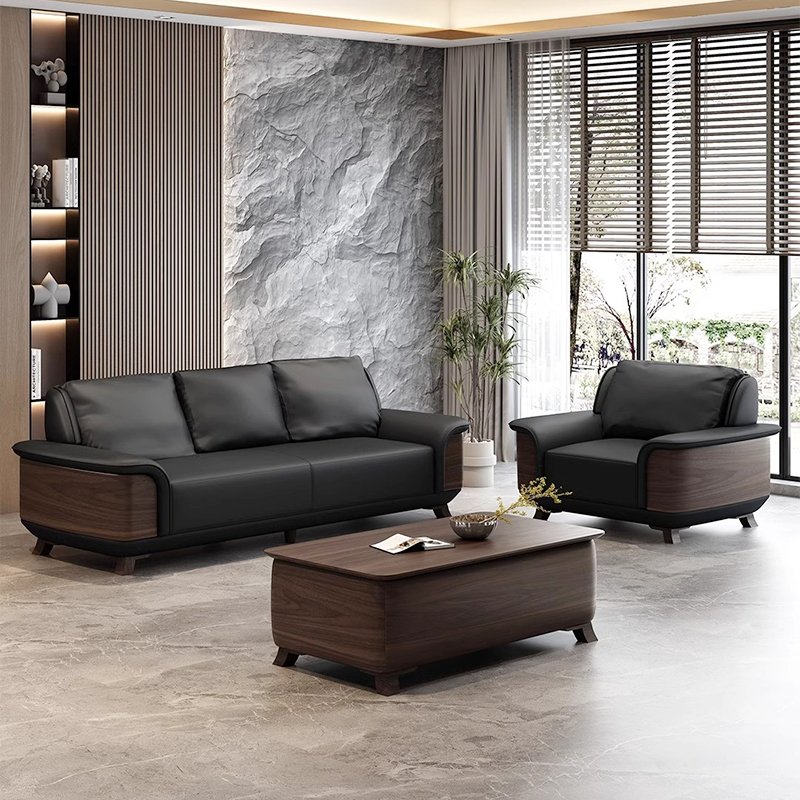 Office Sofa Custom Office Room Leisure 1 1 3 Seater PU Office Commercial Modular Reception Completely Sofa Set