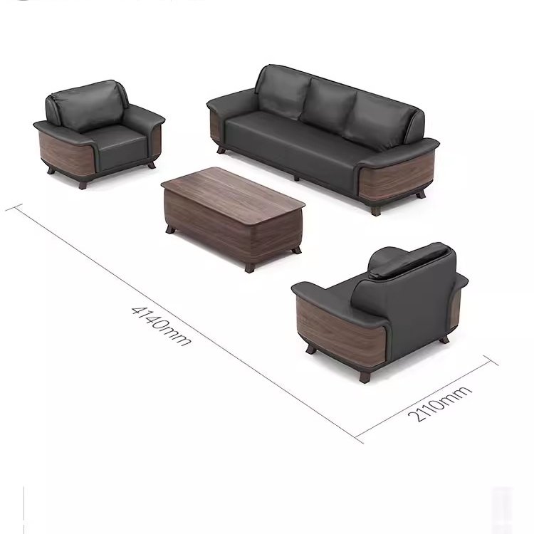Office Sofa Custom Office Room Leisure 1 1 3 Seater PU Office Commercial Modular Reception Completely Sofa Set