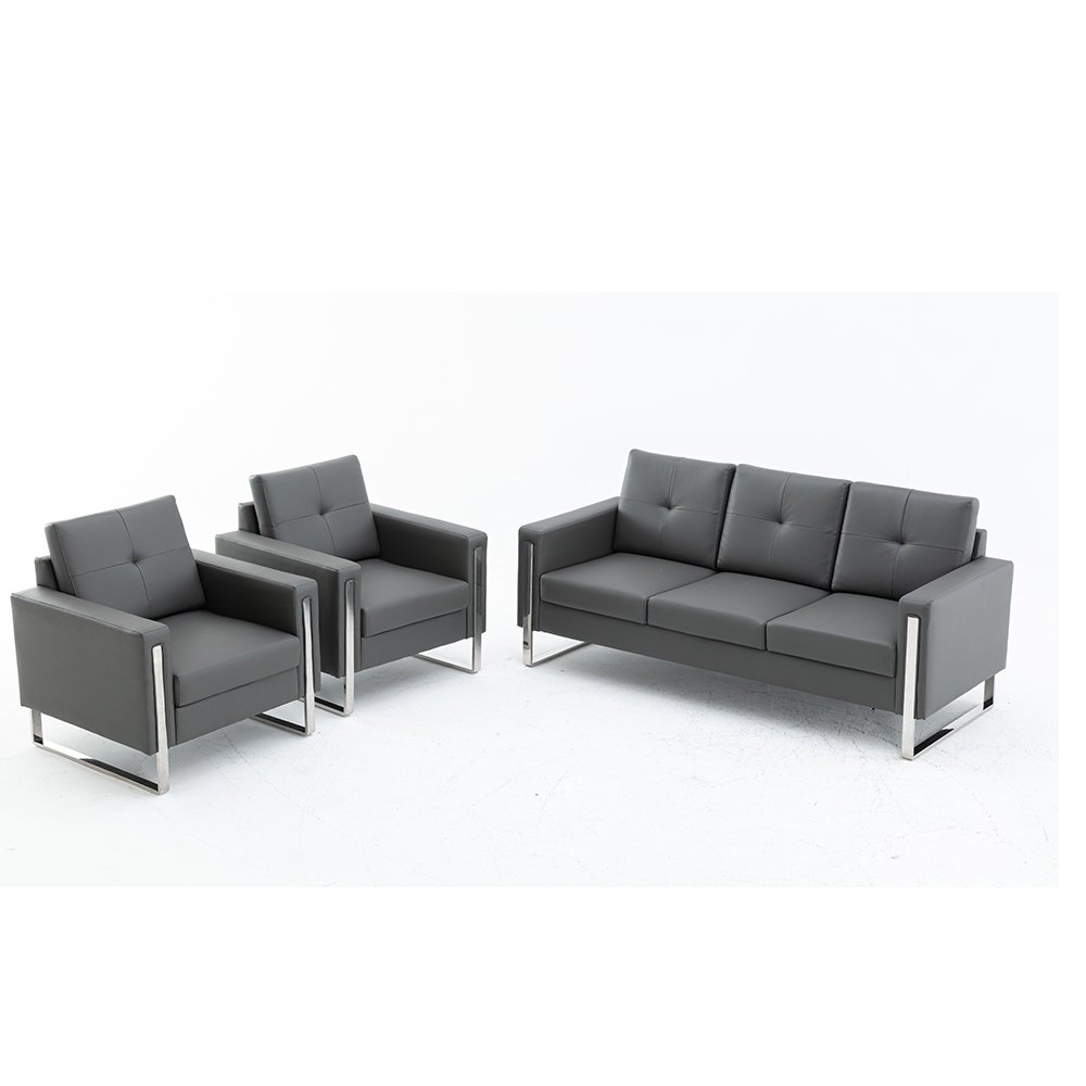 Hot Sell Modern PU Office Sofa Set 1+2+3 Seater at High Quality