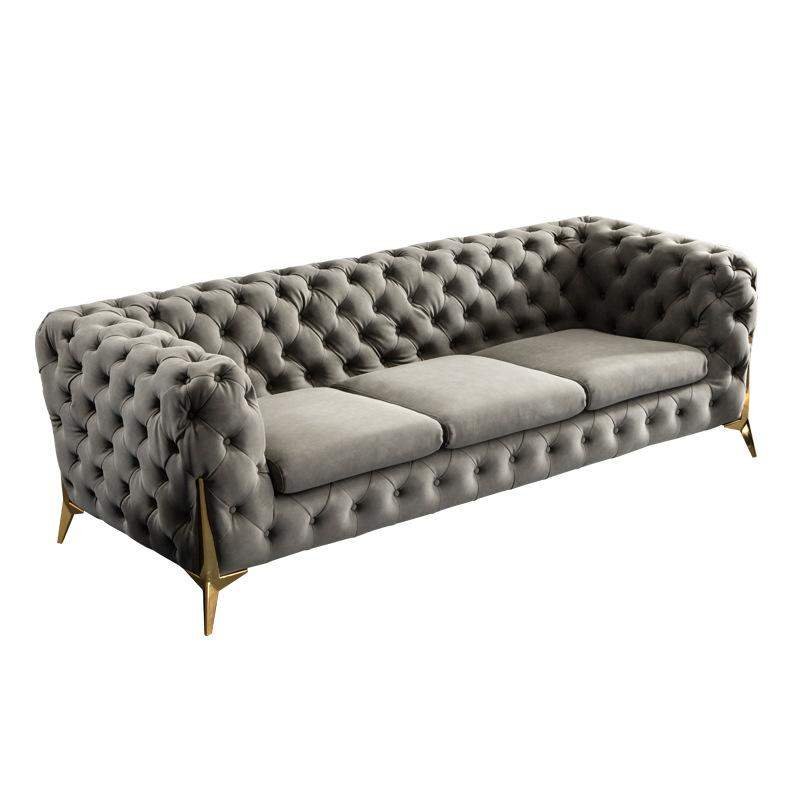 Luxury leather chesterfield sofa set 3 2 1 office sofa set designs modern living room couch velvet sofa and loveseat set