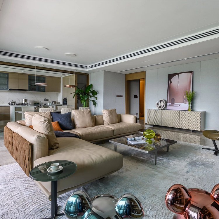 Contempo Modern modular luxury italian high quality sectional living room l-shape sets leather sofa
