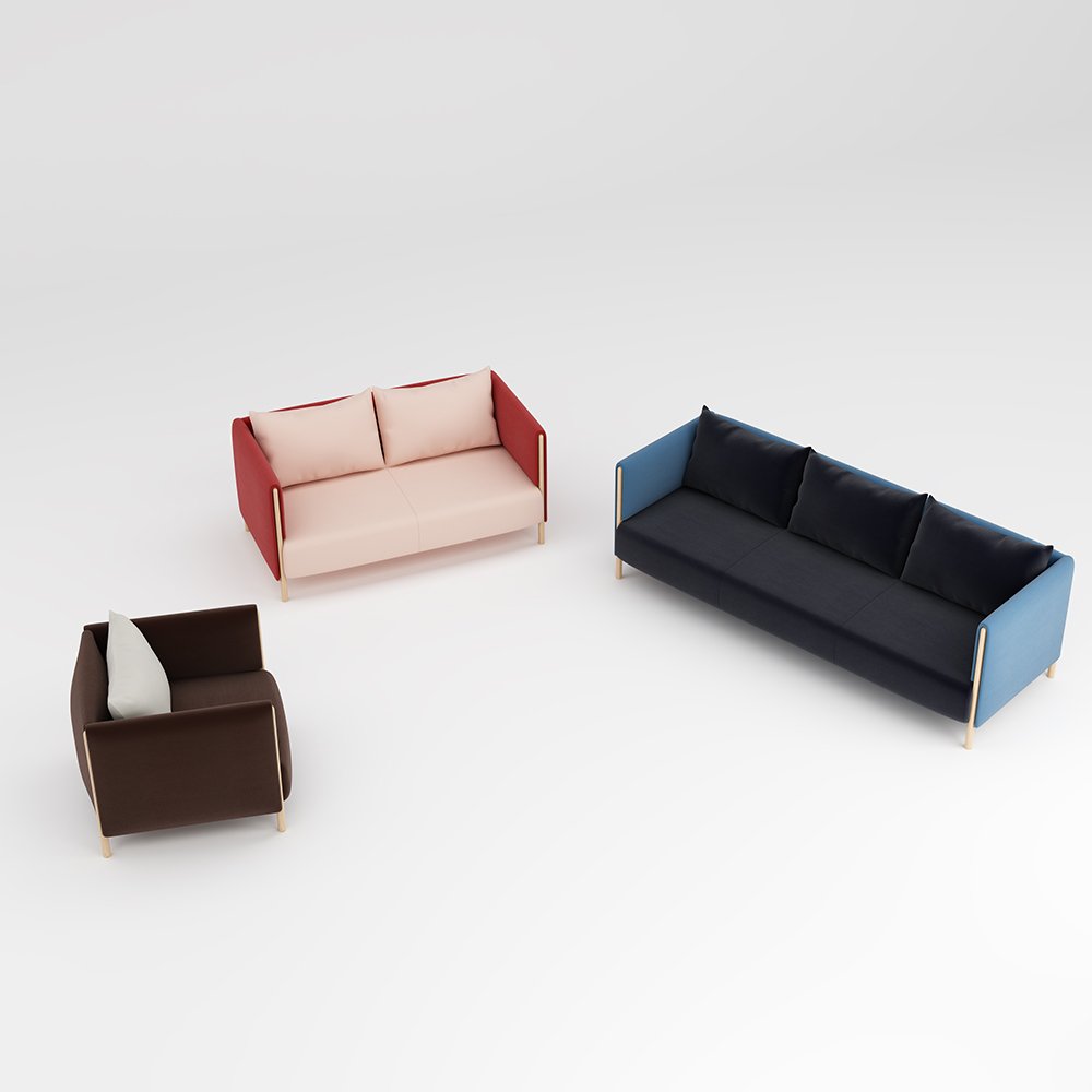 European Style Office Room Furniture Sofa Set Metal Base Leather Modular Modern Hotel Lobby Furniture Office Sofa