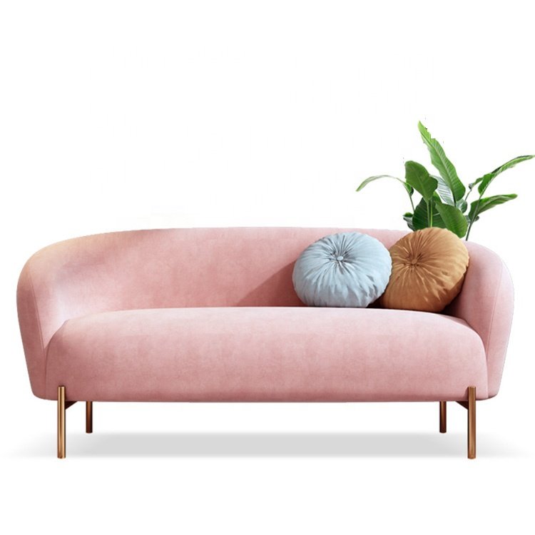 Cheap Couch Living Room Sofas Pink Mini Velvet Sofa Luxury Apartment Economical Sofa Sets Furniture