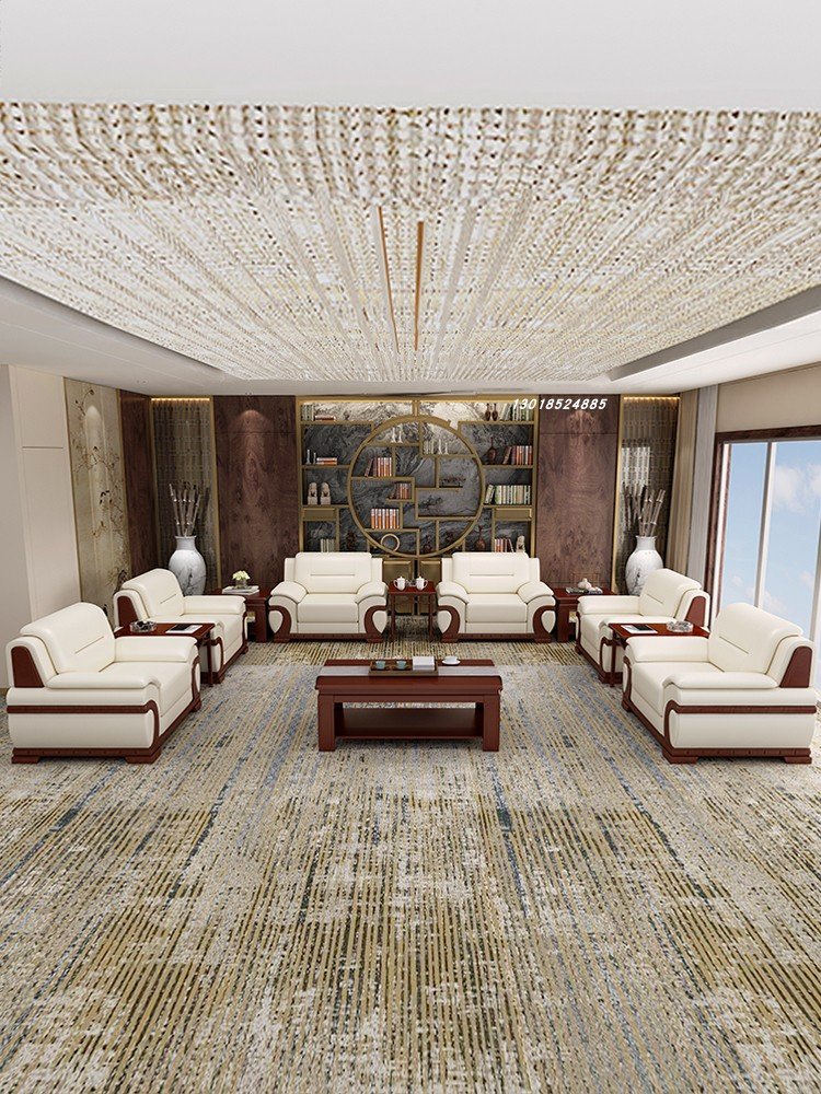 Office furniture Modern luxury office reception sofa office sofa coffee table set furniture