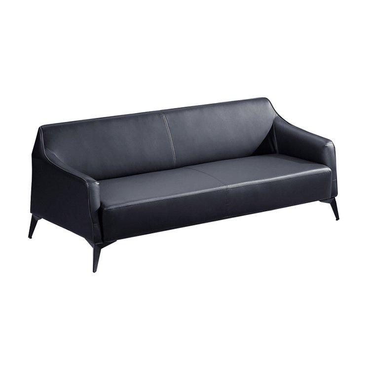 Foshan Modern Black Leather Commercial Waiting Room Office Sofa