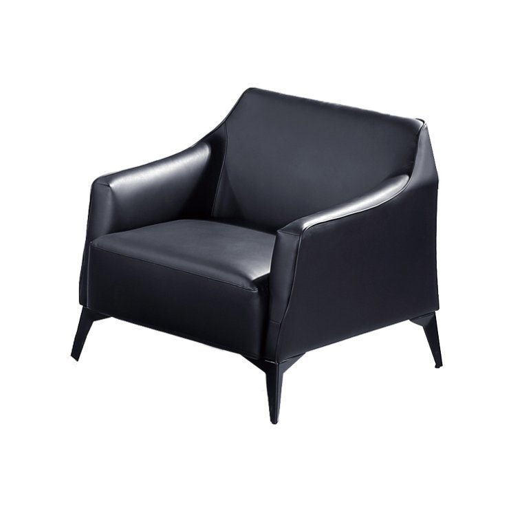 Foshan Modern Black Leather Commercial Waiting Room Office Sofa