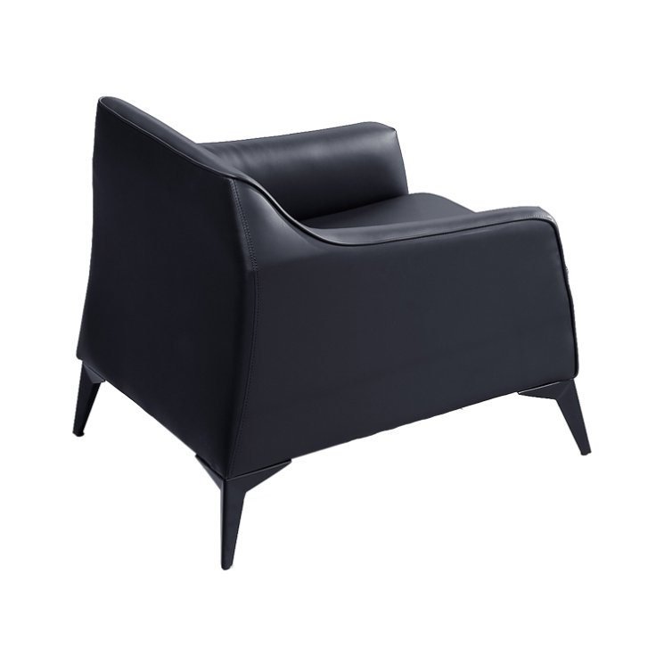 Foshan Modern Black Leather Commercial Waiting Room Office Sofa