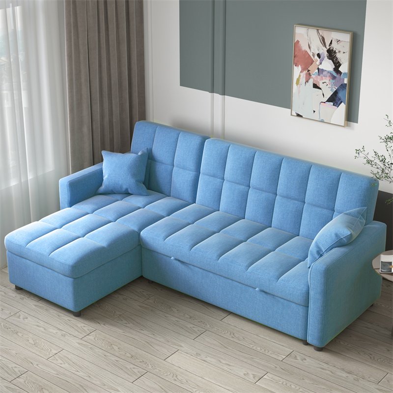 Hot Selling L-shaped Bed Transformable Two Seater Sofa Bed