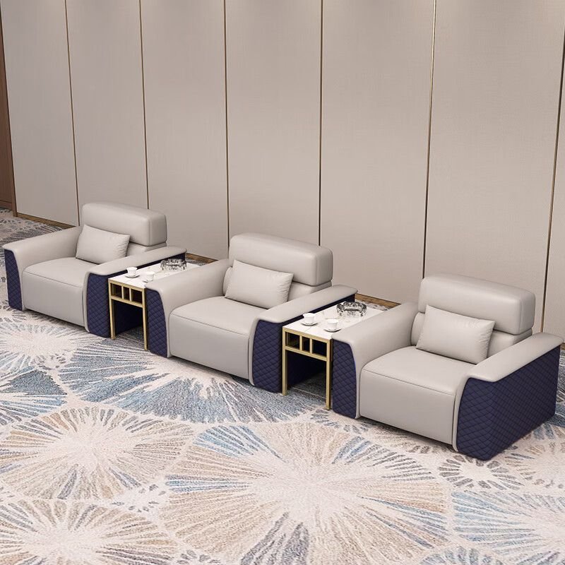 Sinonis Modern Chinese Luxury Reception Leather Office Sofa Set Furniture