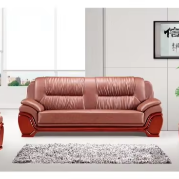 Modern Commercial Furniture hot sales office lobby sofa luxurysolid wood fram business office sofa set