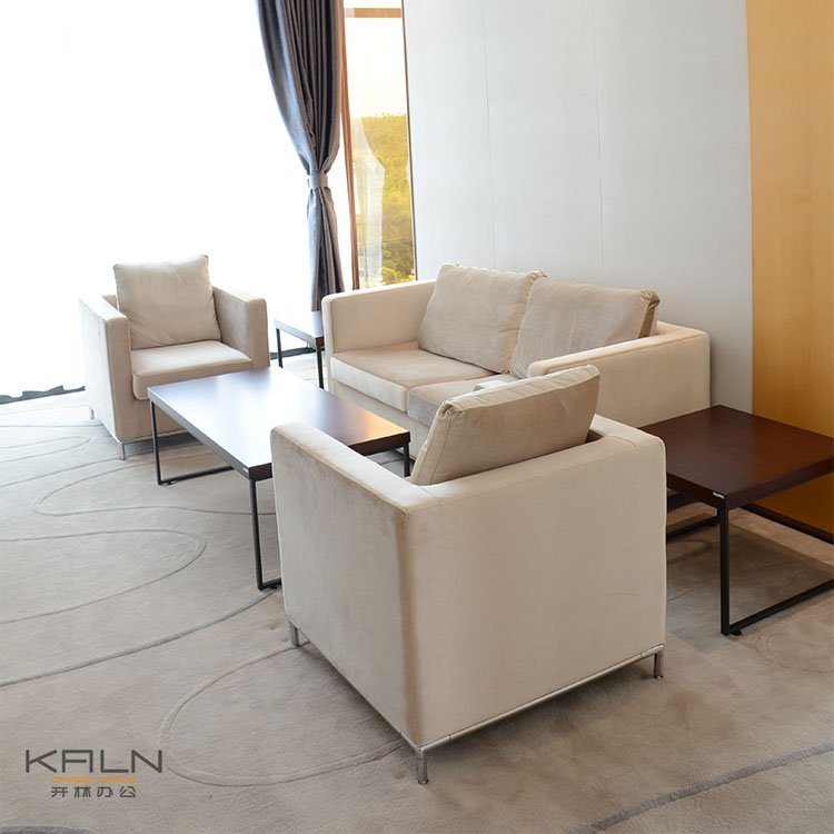 Modern convenient modern factory OEM general leather fabric set green material customized office sofa leisure couch for waiting