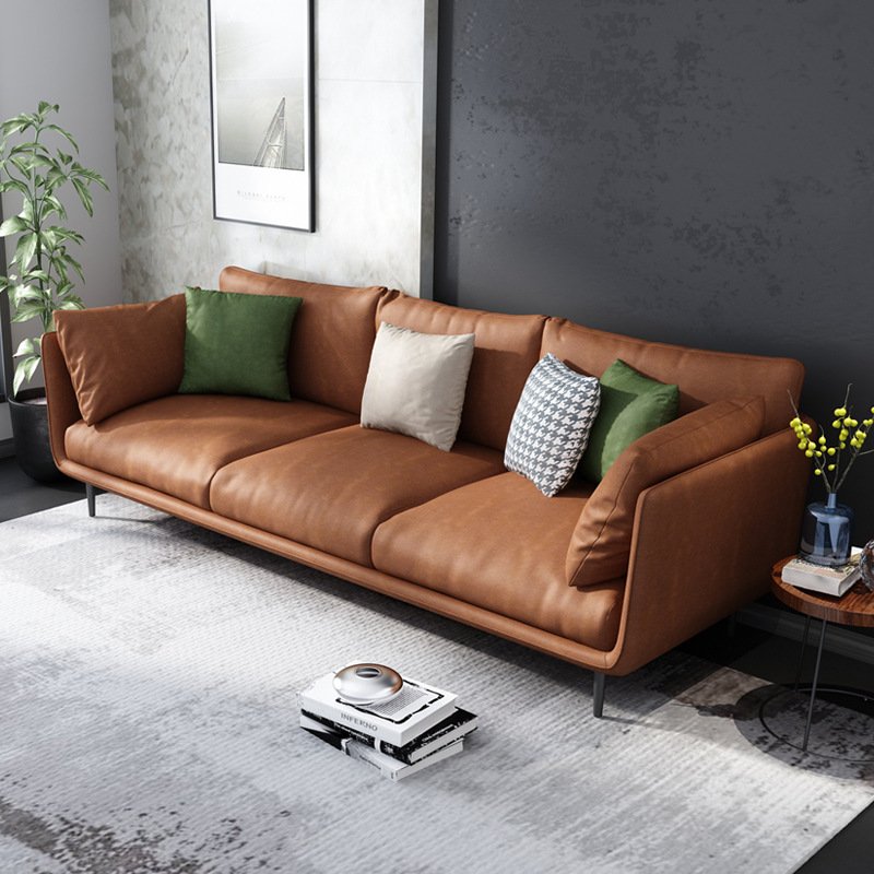 Kainice customized brown classic 3 seater sofa nordic sofa set furniture italian design modern living room sofas for home