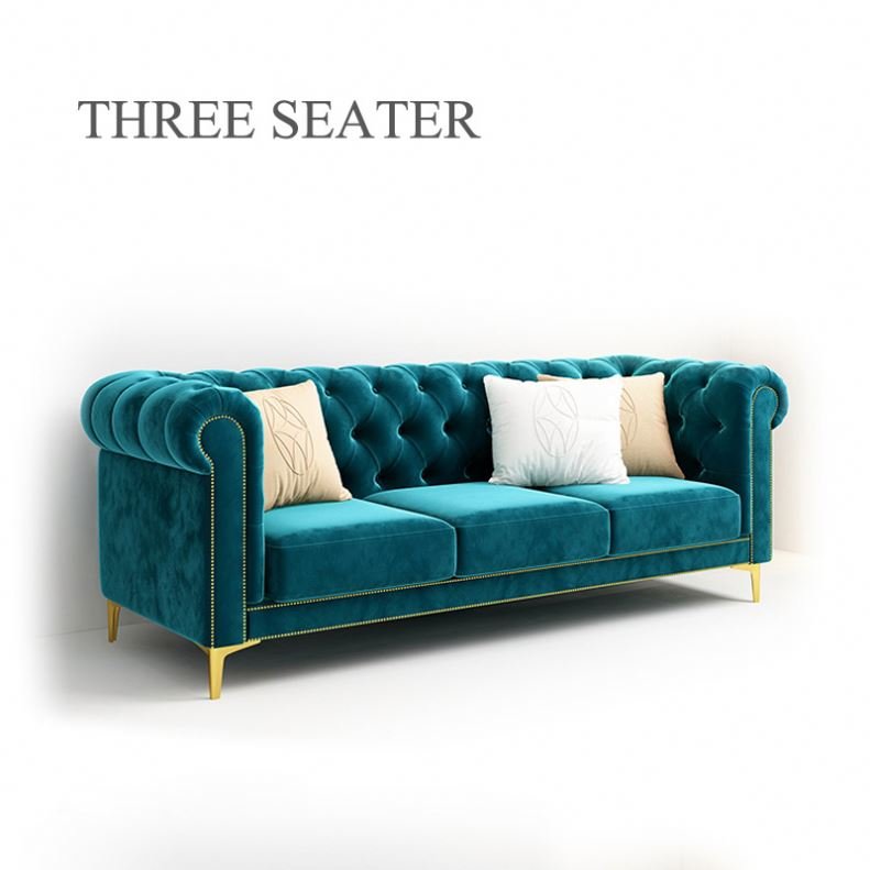 Factory Hot sell Chesterfield Green American style sofa for Living Room hot sofa set for living room furniture