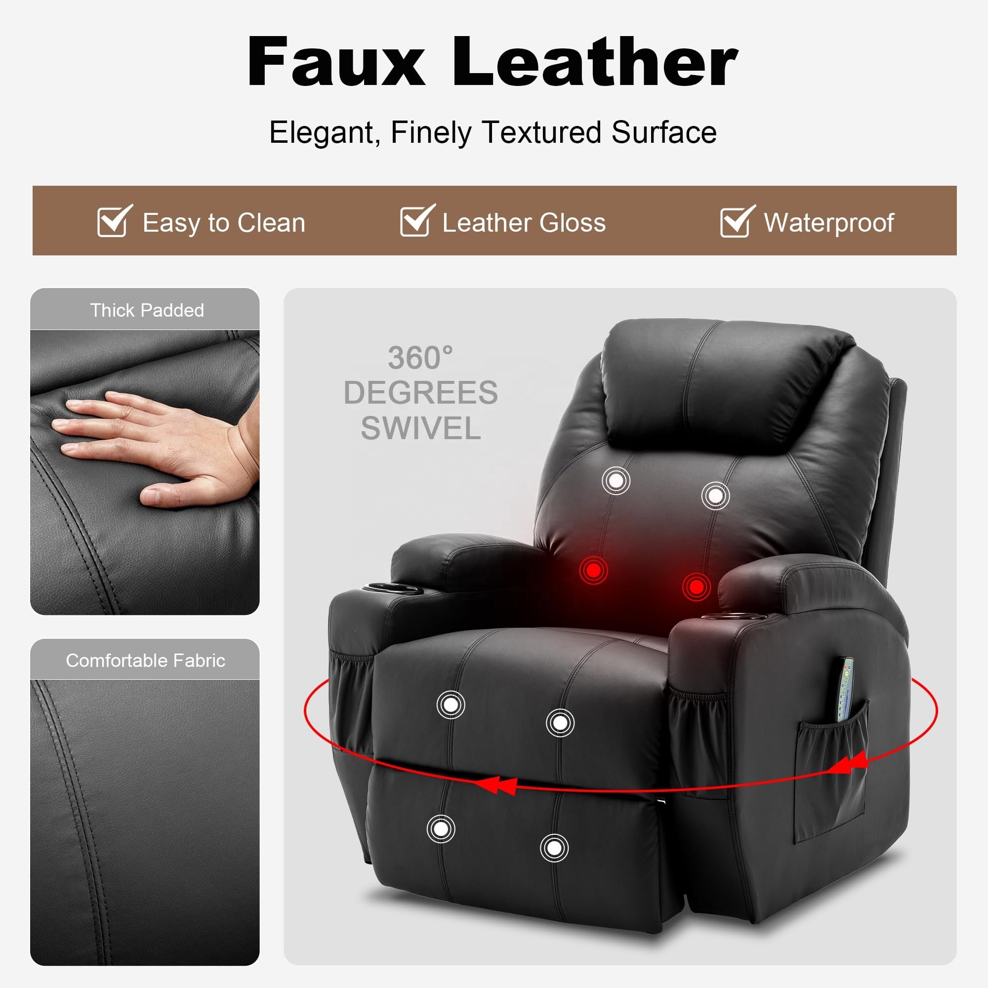 Private Customized Luxury Living Room Soft Comfortable Single Recliner Massage Movie Theater Sofa