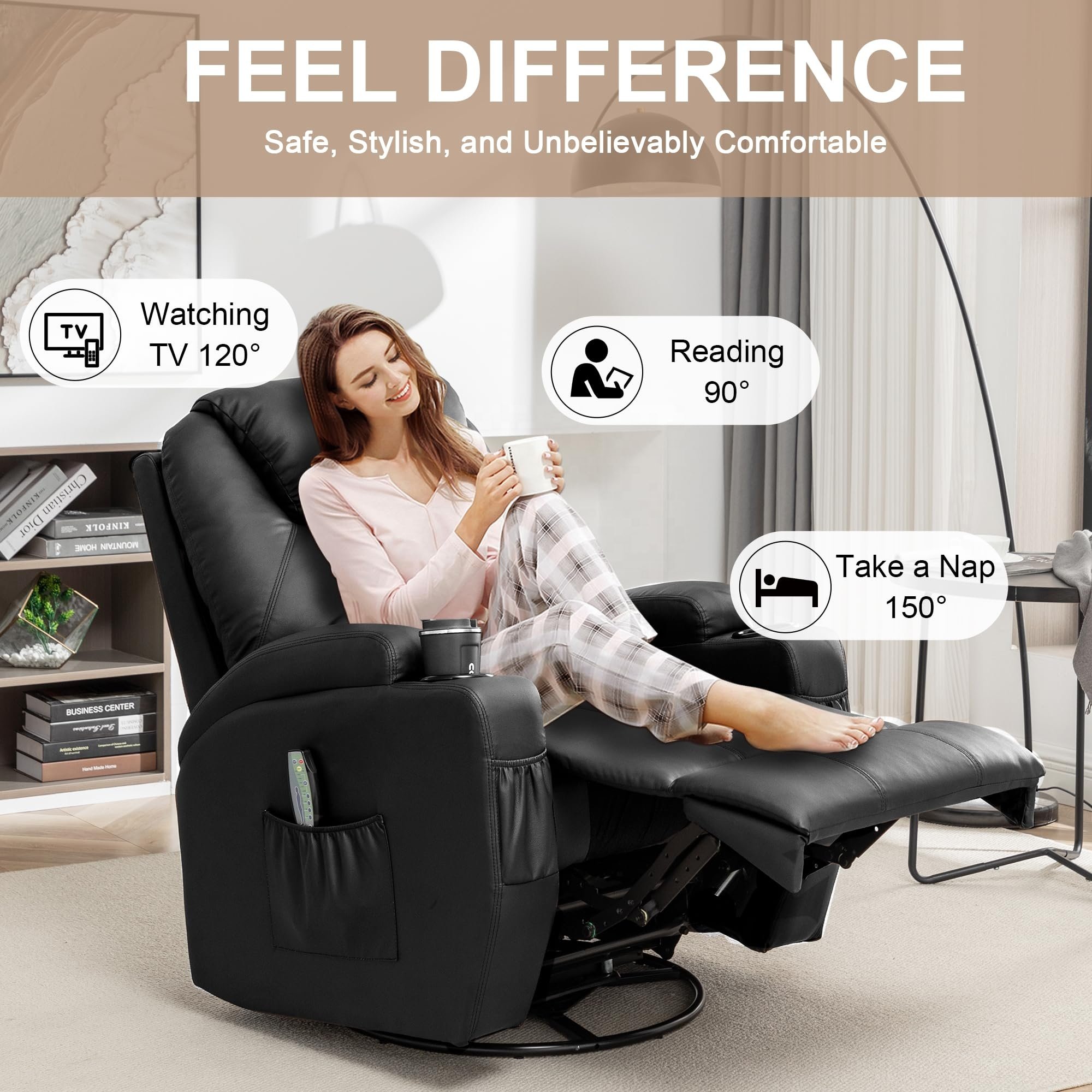Private Customized Luxury Living Room Soft Comfortable Single Recliner Massage Movie Theater Sofa