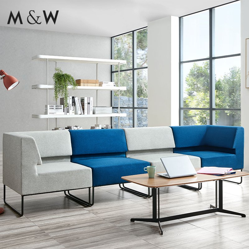 M&W Modern waiting room meeting and negotiation sofa furniture large office reception sofas