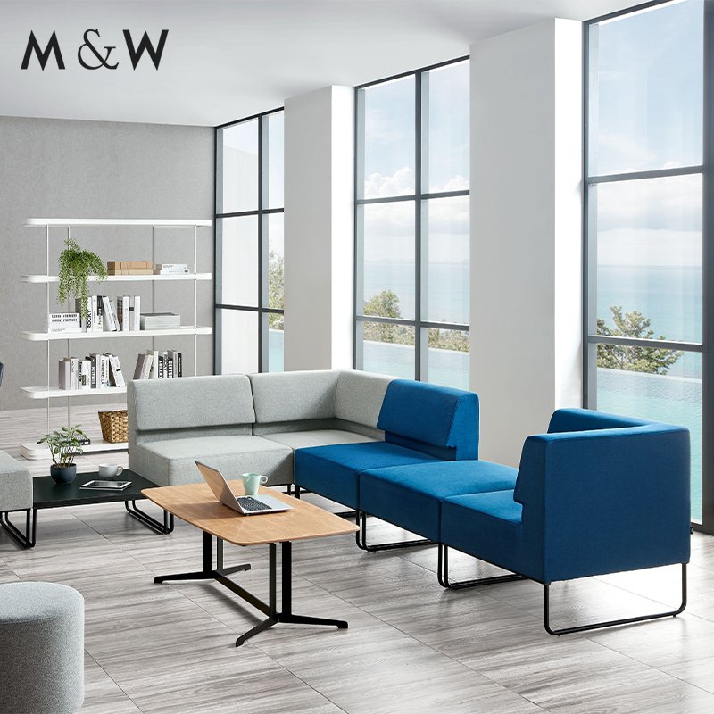 M&W Modern waiting room meeting and negotiation sofa furniture large office reception sofas