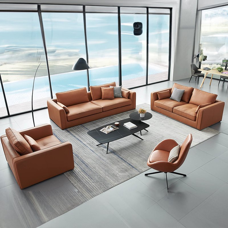 New Style Office Waiting Sofa Modular Contemporary Office Sofa 1 2 3 Seater Modern Leather Sofa Set