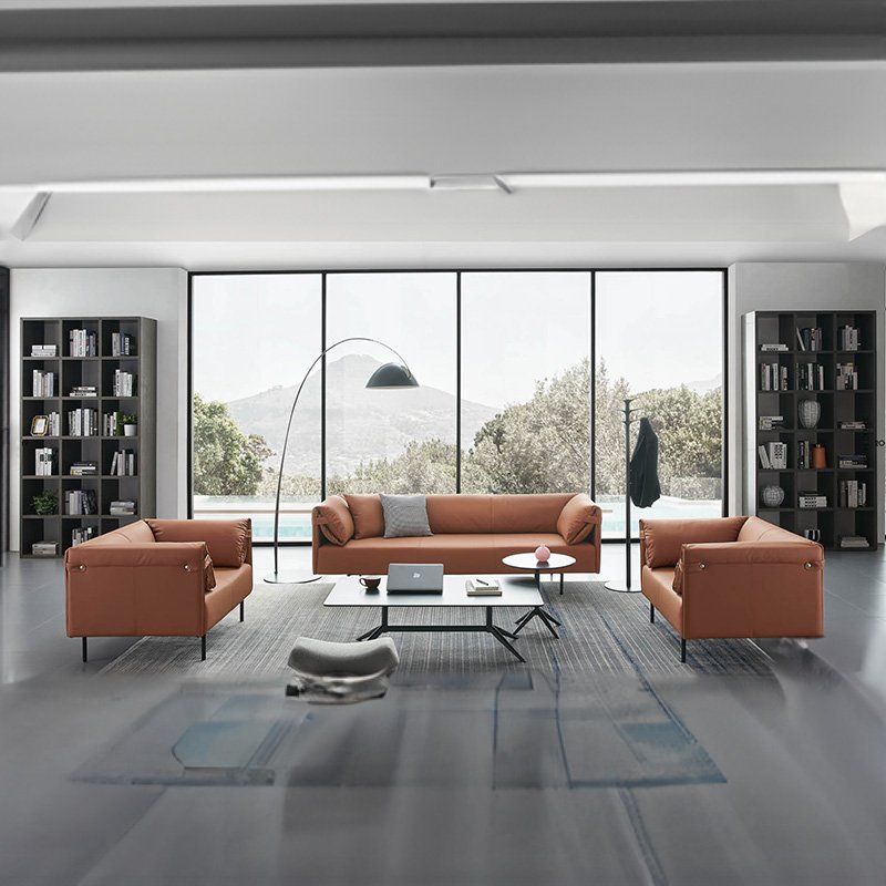 New Style Office Waiting Sofa Modular Contemporary Office Sofa 1 2 3 Seater Modern Leather Sofa Set