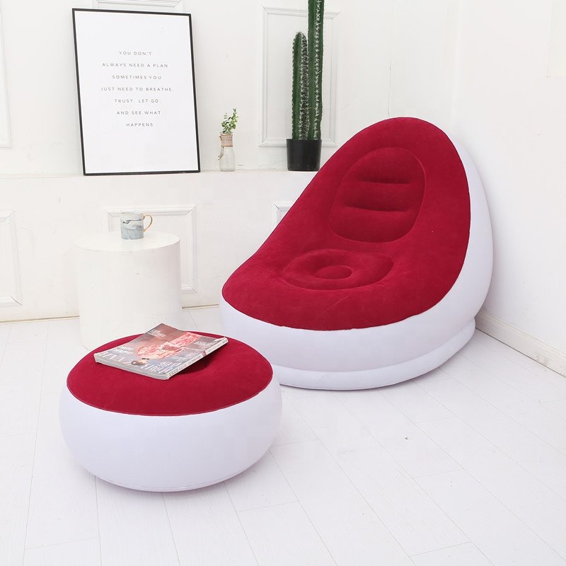 Inflatable Sofa Chair For Living Room Bedroom Reading Room Office PVC Flocked Inflatable Sofa