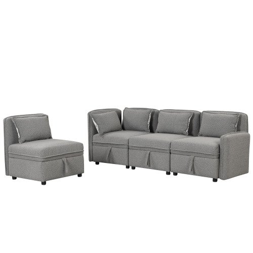 Convertible Modular Minimalist Sofa Free Combination Living Room Sofa Fabric Sectional Sofa