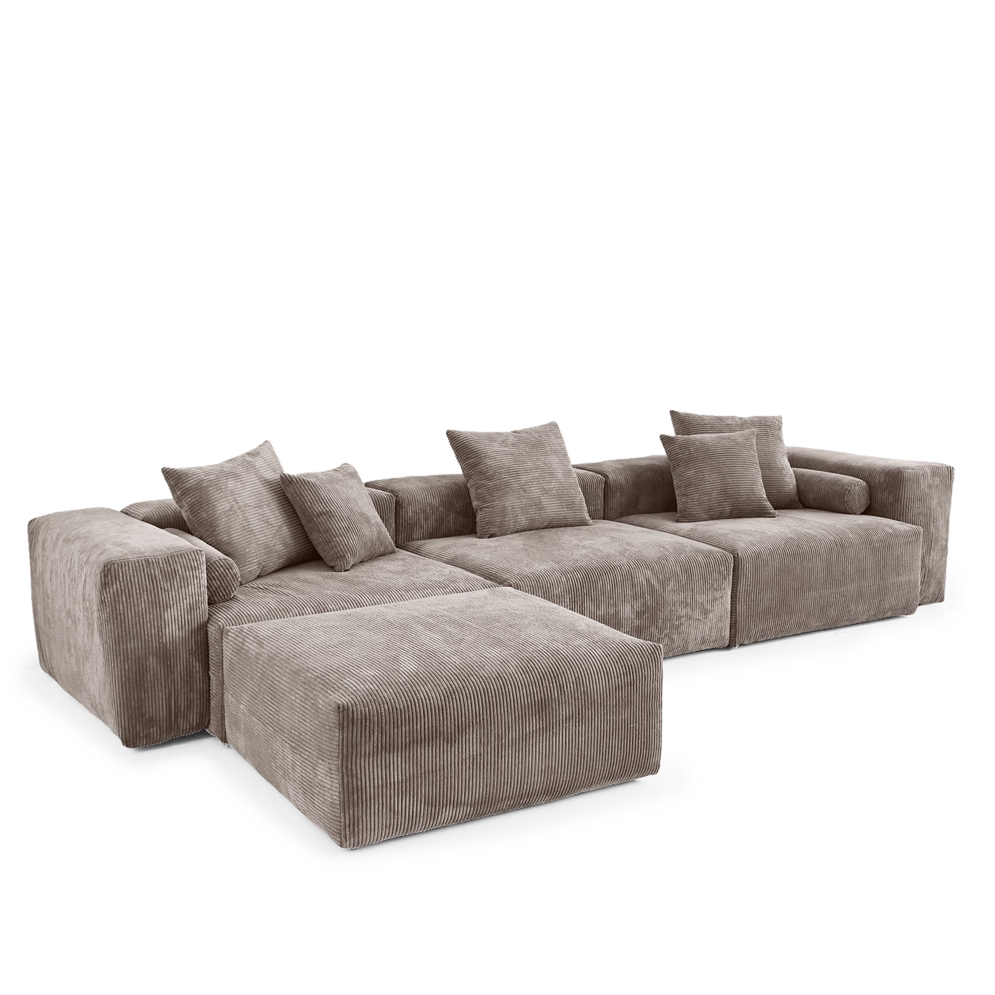 Modern Sectional Couch Sofa with 4 Pillows Covers Removable Living Room