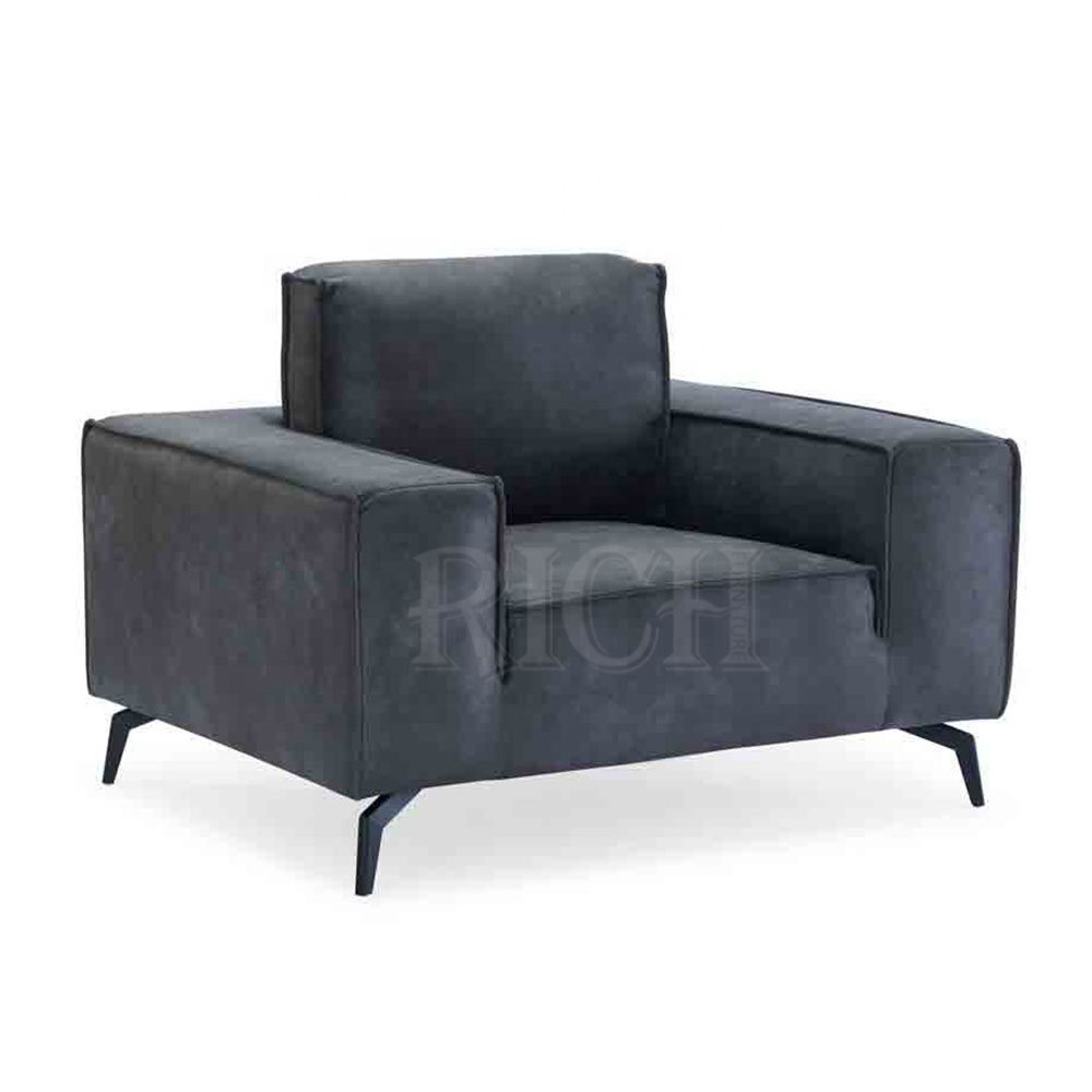 single seater mid century industrial distressed leather couch vintage european modern living room furniture leather sofa