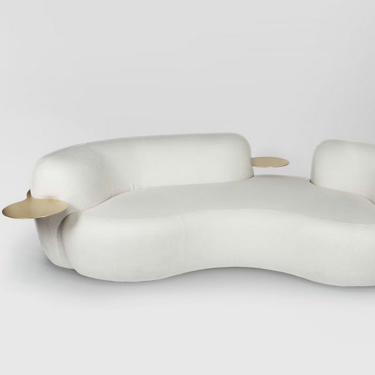 Modern Curved Sofa Comfort Boucle Couch Luxury Teddy Couches Hotel Villa Customized Sectional Sofas for Living Room