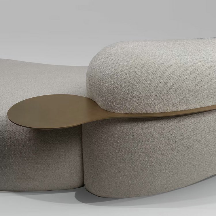 Modern Curved Sofa Comfort Boucle Couch Luxury Teddy Couches Hotel Villa Customized Sectional Sofas for Living Room