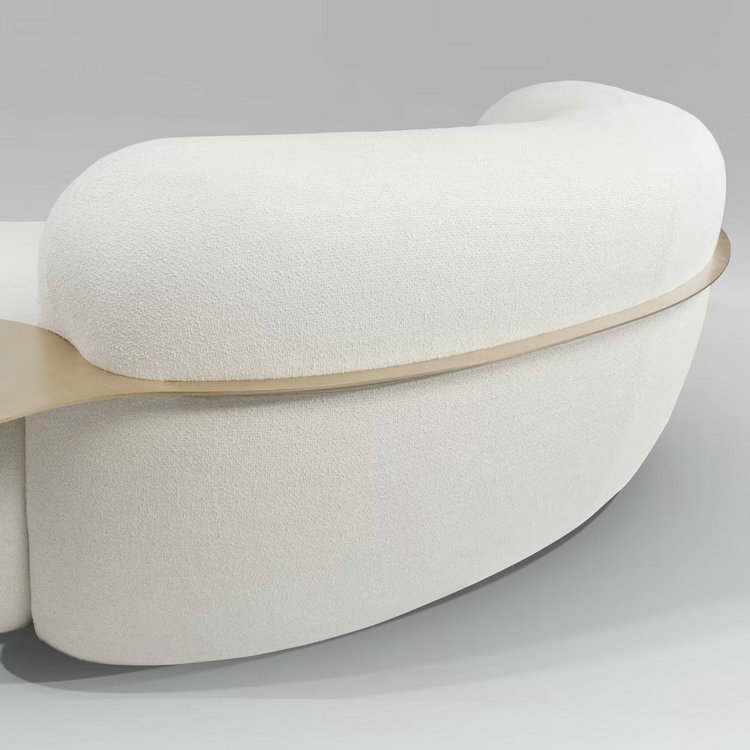 Modern Curved Sofa Comfort Boucle Couch Luxury Teddy Couches Hotel Villa Customized Sectional Sofas for Living Room