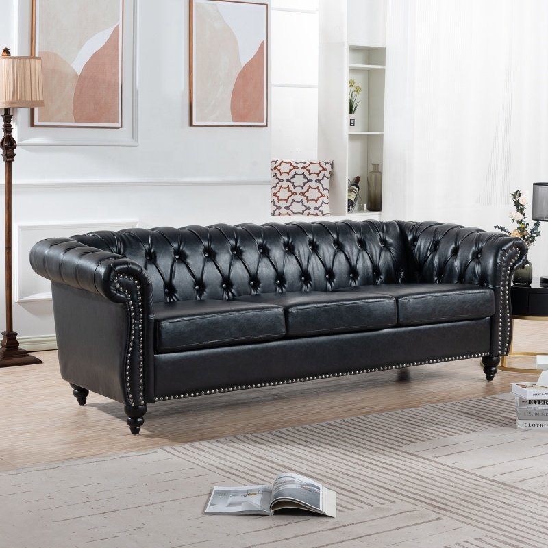 Chesterfield vintage large sofa. Office home luxury three seater sofa. Color available.