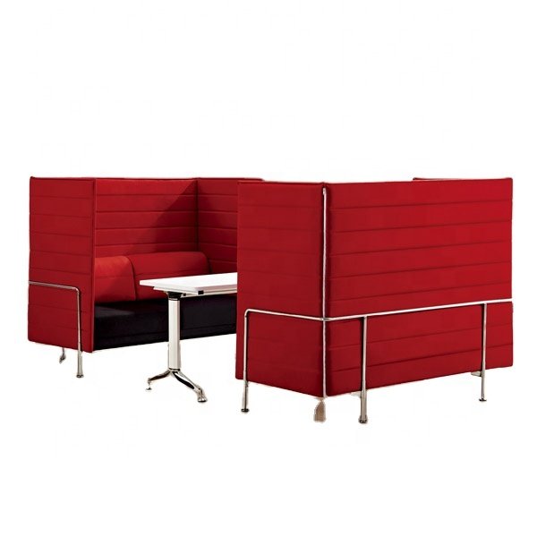 Two seater sofa, Fabric office sofa set with metal chromed legs