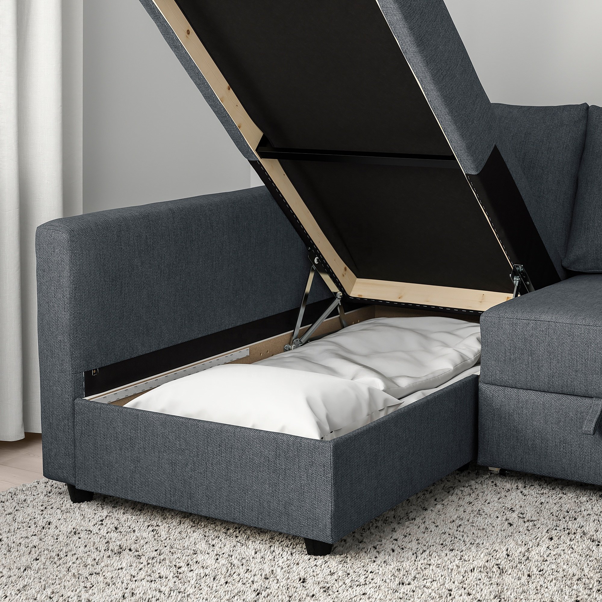 NOVA Modern Apartment Fabric Storage Lounge Sofa Couch For Living Room Furniture Sectional Corner Sofa Come Bed Fabric Covers