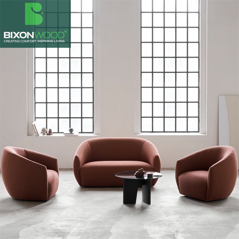 BIXONWOOD Modern Nordic Luxury Lounge Armchair Tub Chair Boucle Fabric Single Sofa Swivel Accent Chair for Living Hotel