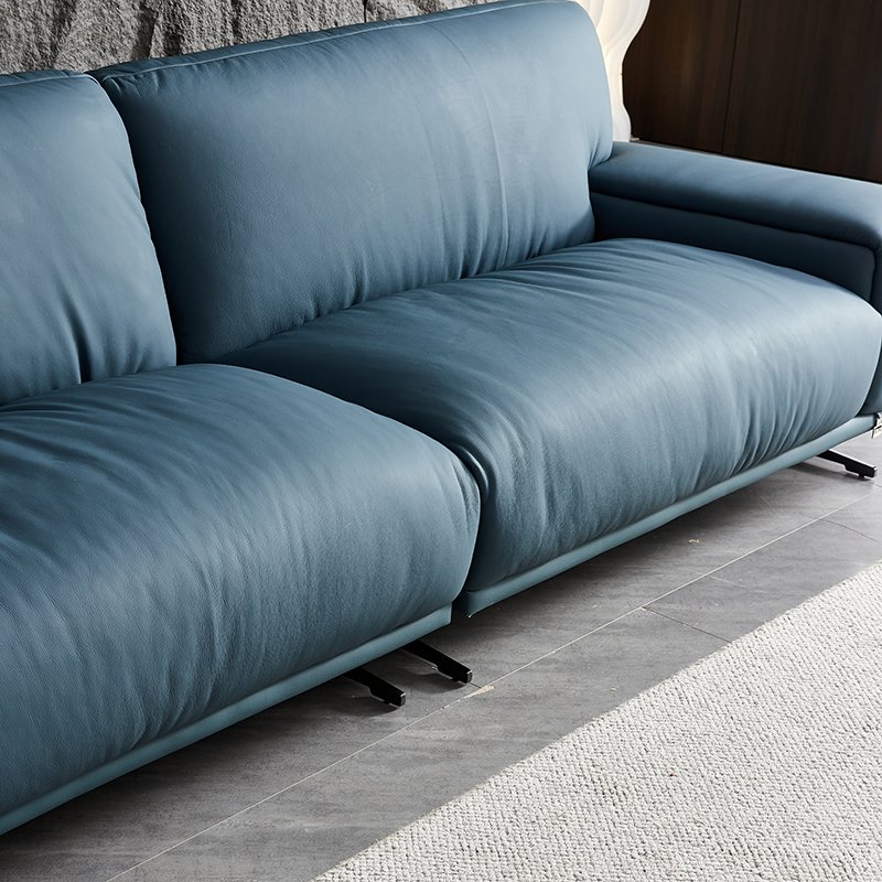 Wholesale Leather Office Sofa Set Italian Real Leather Living room Sofa Blue Color Sofa