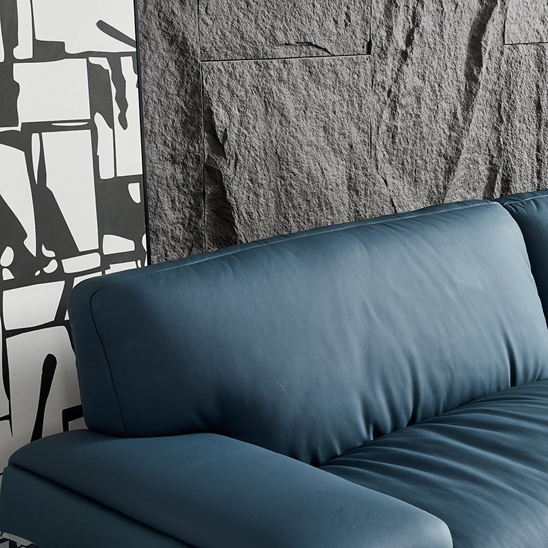Wholesale Leather Office Sofa Set Italian Real Leather Living room Sofa Blue Color Sofa
