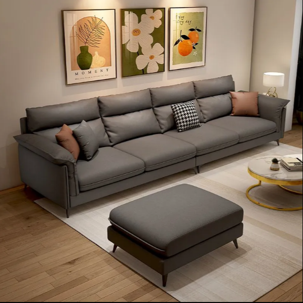Italian Nordic technology cloth living room sofa small apartment modern simple three-person sofa combination