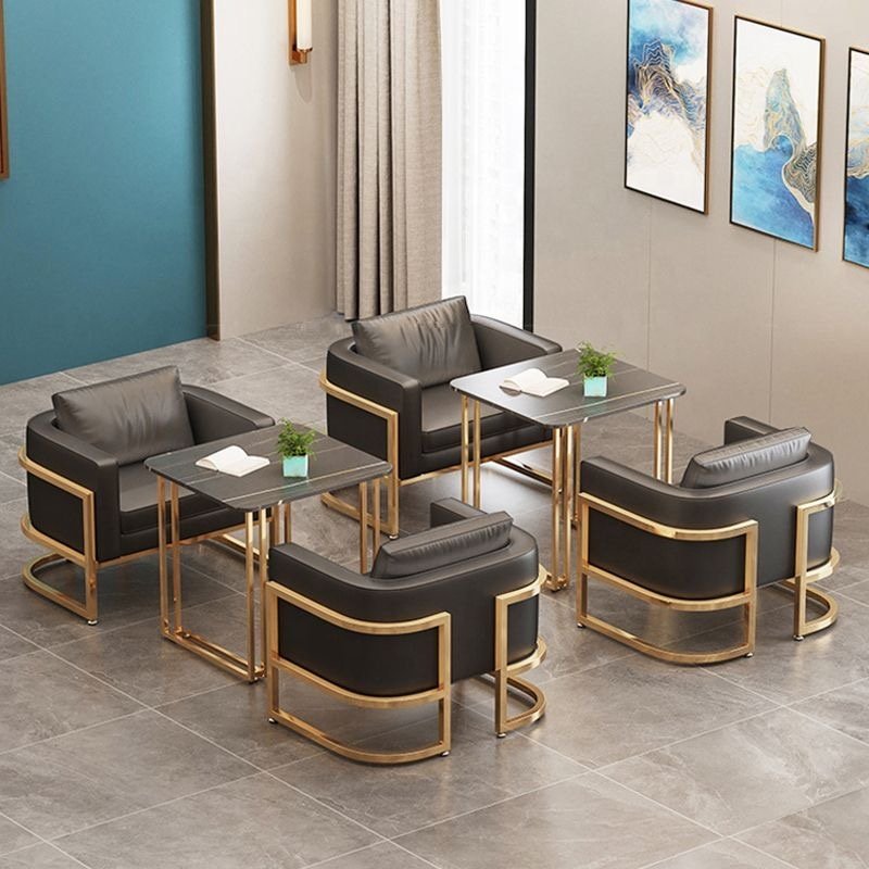 Modern simple and cheap leather sofa set furniture Reception room Office Meeting room Cafe restaurant