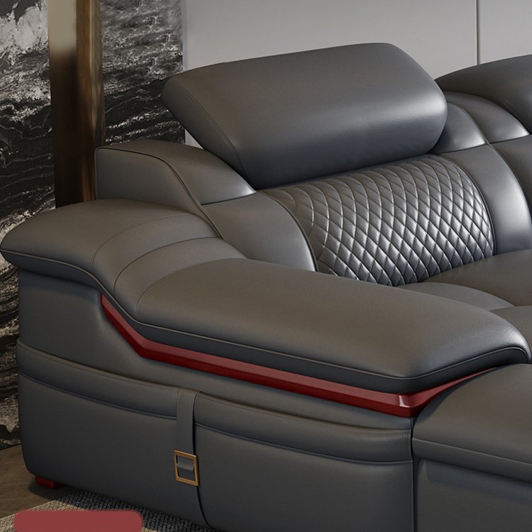 Modern multifunctional sofa light luxury leather sectional sofa couch with USB charging and bluetooth speaker