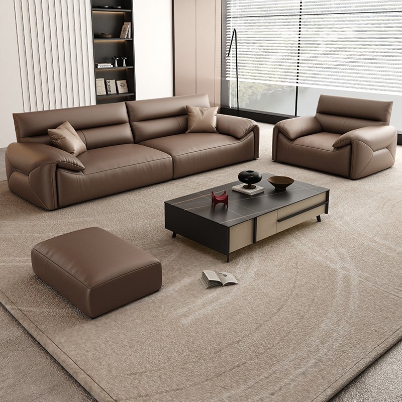 New Nordic Modern Design 1+2+3 Sets Office Sofa Minimalist Leather Luxury for Living Room or Hotel Use